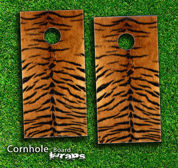 Tiger Print Skin-set for a pair of Cornhole Boards