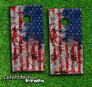 Vintage American Flag Skin-set for a pair of Cornhole Boards