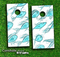 Turquoise Fishy Fishy Skin-set for a pair of Cornhole Boards