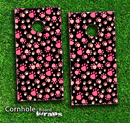 Cute Pink Paws Skin-set for a pair of Cornhole Boards