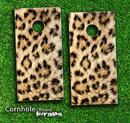 The Real Leopard Animal Print Skin-set for a pair of Cornhole Boards
