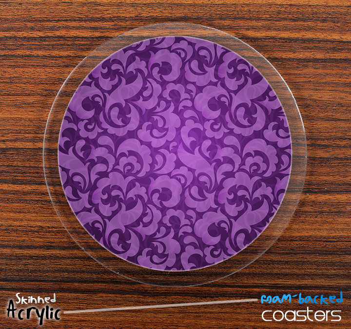 The Purple Laced Skinned Foam-Backed Coaster Set