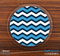 The Wide Blues Chevron Pattern Skinned Foam-Backed Coaster Set