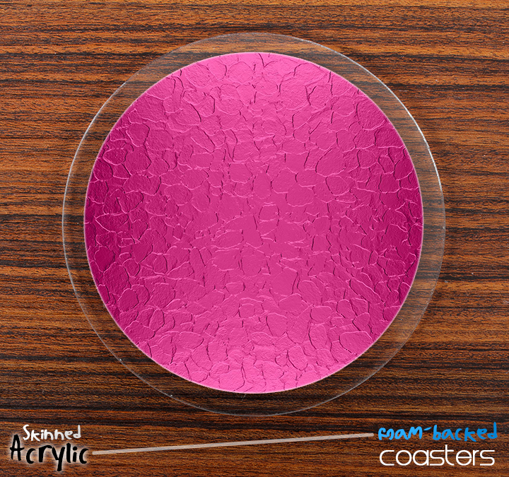 The Pink Stamped Skinned Foam-Backed Coaster Set