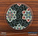 The Black & Floral Skinned Foam-Backed Coaster Set