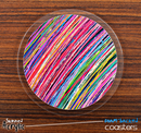 The Neon Colored Brush Strokes Skinned Foam-Backed Coaster Set