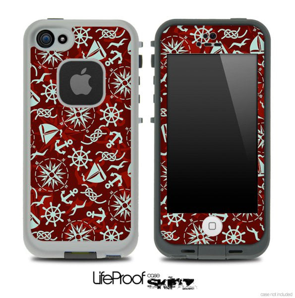 Red Nautica Skin for the iPhone 5 or 4/4s LifeProof Case