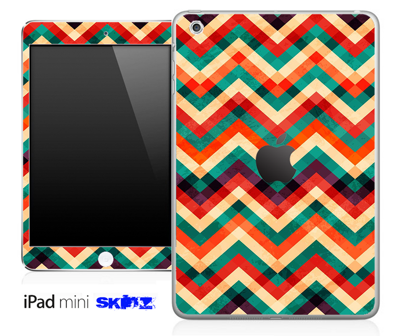 Color Vintage Chevron Pattern Skin for the iPad Mini or Other iPad Versions