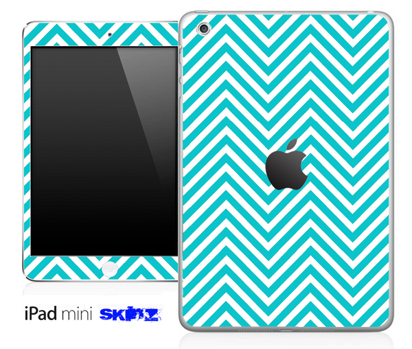 Blue/White Sharp Chevron Pattern Skin for the iPad Mini or Other iPad Versions