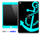 Solid Black and Turquoise Anchor Skin for the iPad Mini or Other iPad Versions