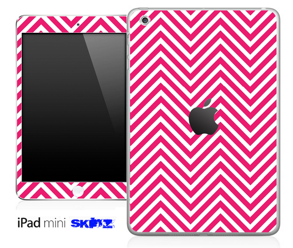 Pink/White Sharp Chevron Pattern Skin for the iPad Mini or Other iPad Versions