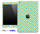 Blue/Gold Sharp Chevron Pattern Skin for the iPad Mini or Other iPad Versions