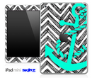 Copy of Sketch White Chevron and Turquoise Anchor Skin for the iPad Mini or Other iPad Versions