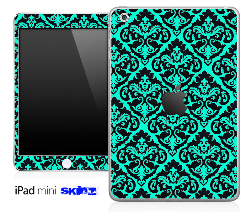 Trendy Green and Black Delicate Pattern Skin for the iPad Mini or Other iPad Versions