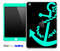 Solid Black and Trendy Green Anchor Skin for the iPad Mini or Other iPad Versions