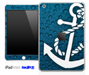 Blue Rain and White Anchor Skin for the iPad Mini or Other iPad Versions