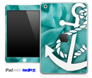 Aqua Green Sheets and White Anchor Skin for the iPad Mini or Other iPad Versions
