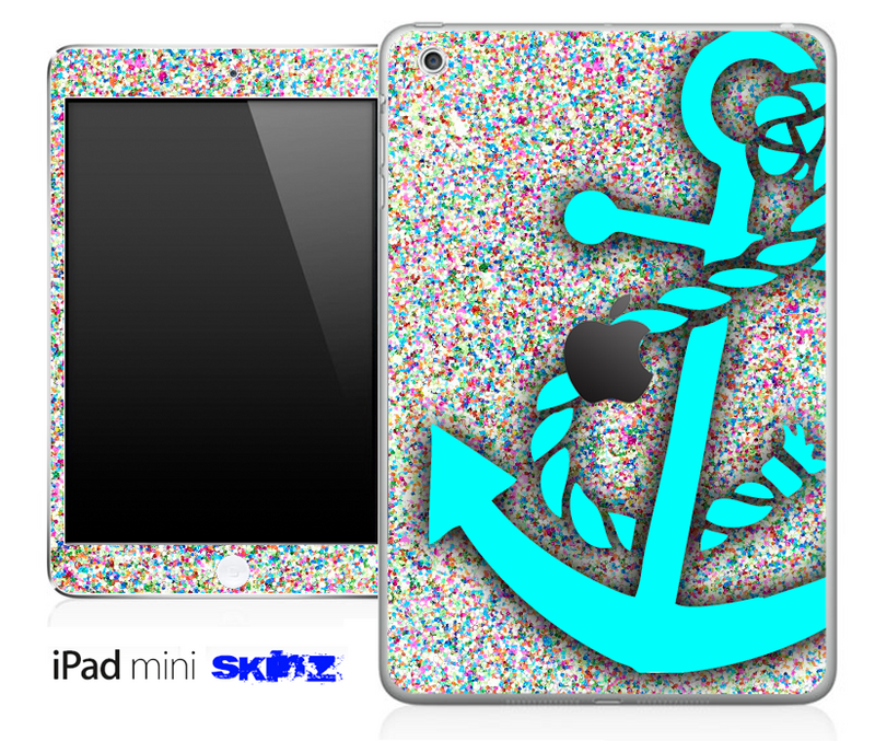 Colorful Dotted and Turquoise Anchor Skin for the iPad Mini or Other iPad Versions