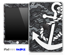 Black Laced and White Anchor Skin for the iPad Mini or Other iPad Versions