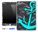 Black Laced and Turquoise Anchor Skin for the iPad Mini or Other iPad Versions
