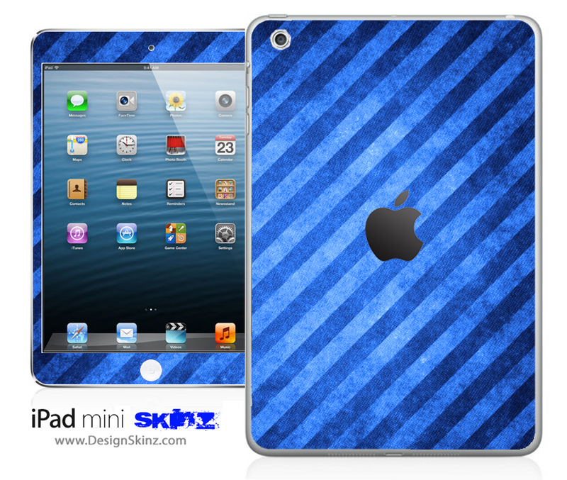 Blue Slanted Striped iPad Skin