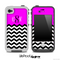 Custom Monogram Initials Hot Pink Chevron Pattern Skin for the iPhone 5 or 4/4s LifeProof Case