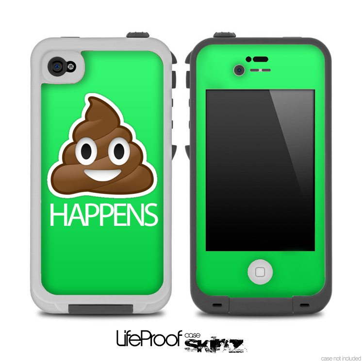 Lime Green Crap Happens Skin for the iPhone 5 or 4/4s LifeProof Case