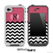 Pink White Black Custom Monogram Chevron Pattern for the iPhone 5 or 4/4s LifeProof Case