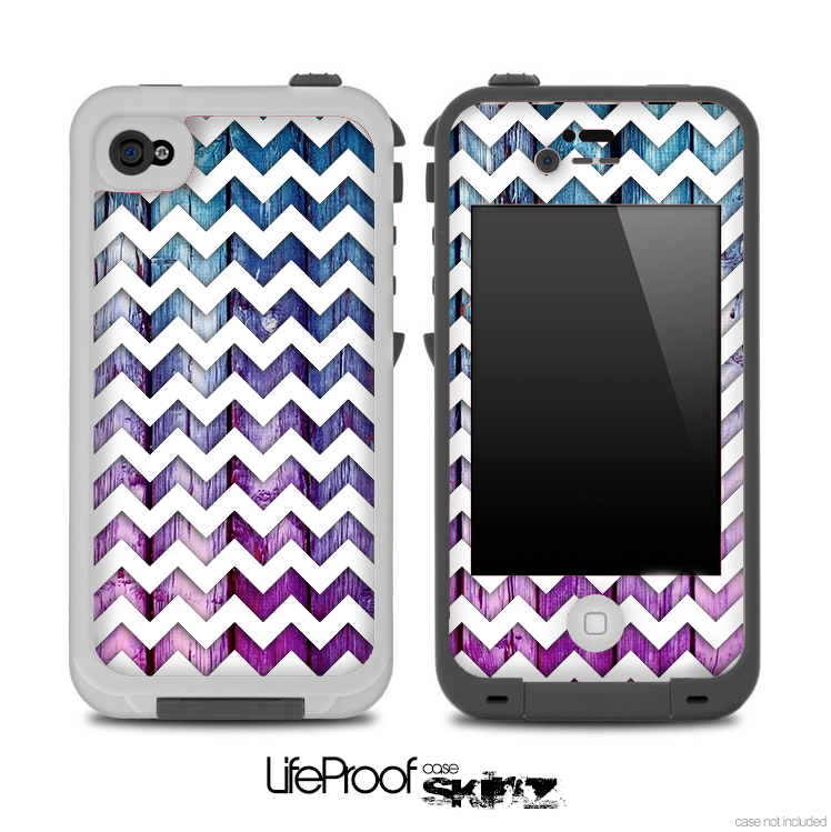Chevron Pattern With Neon Wood for the iPhone 5 or 4/4s LifeProof Case
