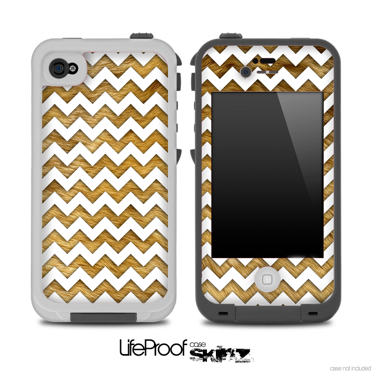 Chevron Pattern with Fur Skin for the iPhone 5 or 4/4s LifeProof Case