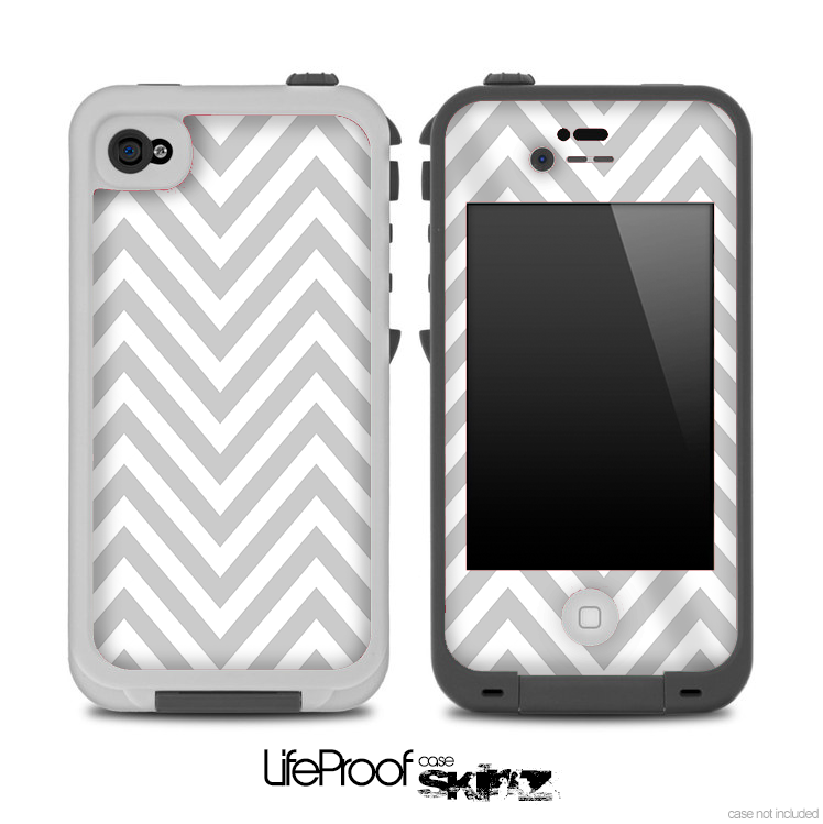 White and Gray Chevron Pattern for the iPhone 5 or 4/4s LifeProof Case