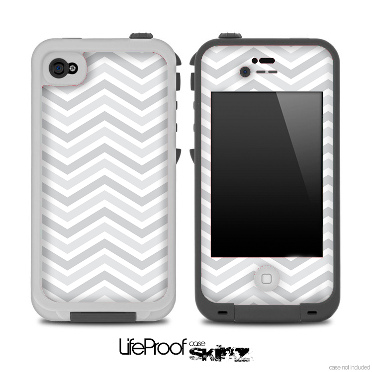 Thin Gray Lines Chevron Pattern Skin for the iPhone 5 or 4/4s LifeProof Case