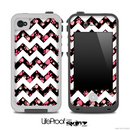Tiny Pink Paws and White Chevron Pattern for the iPhone 5 or 4/4s LifeProof Case