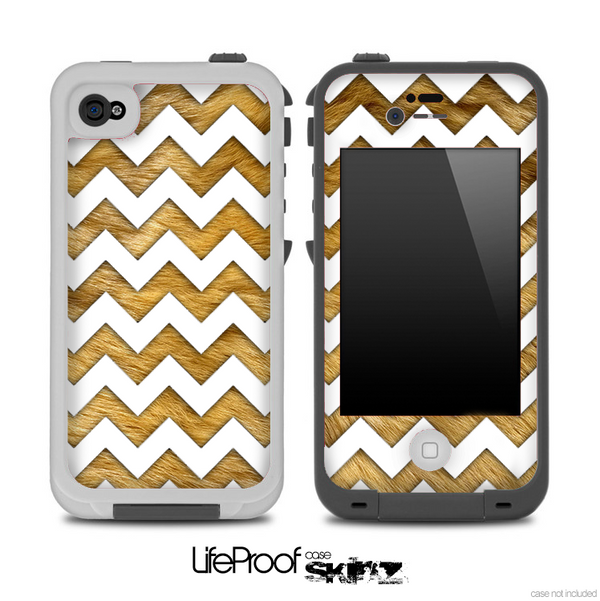 Furry Animal and White Chevron Pattern for the iPhone 5 or 4/4s LifeProof Case