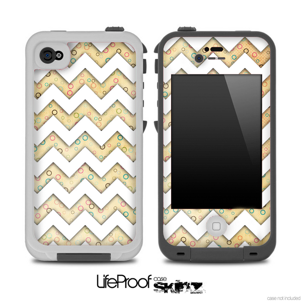 Vintage Polka Tiny and White Chevron Pattern for the iPhone 5 or 4/4s LifeProof Case