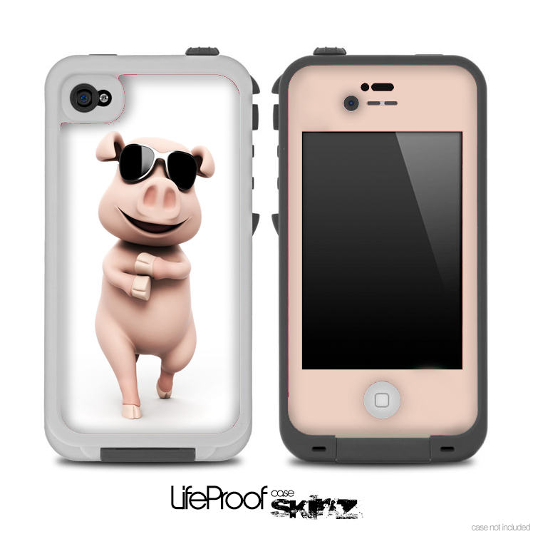Cute Pig Face with Shades Full Skin for the iPhone 5 or 4/4s LifeProof Case