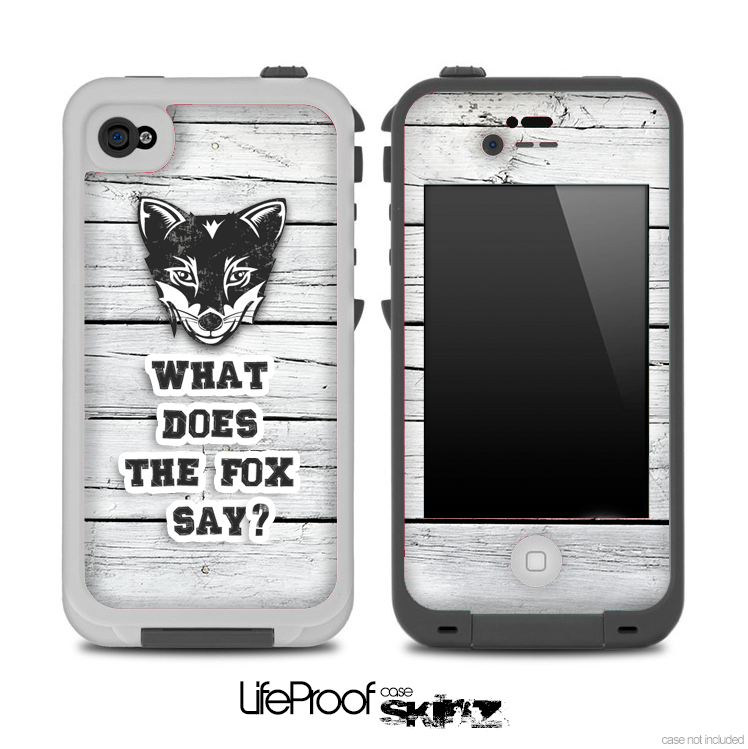 What Does the Fox Say White Wood Skin for the iPhone 5 or 4/4s LifeProof Case