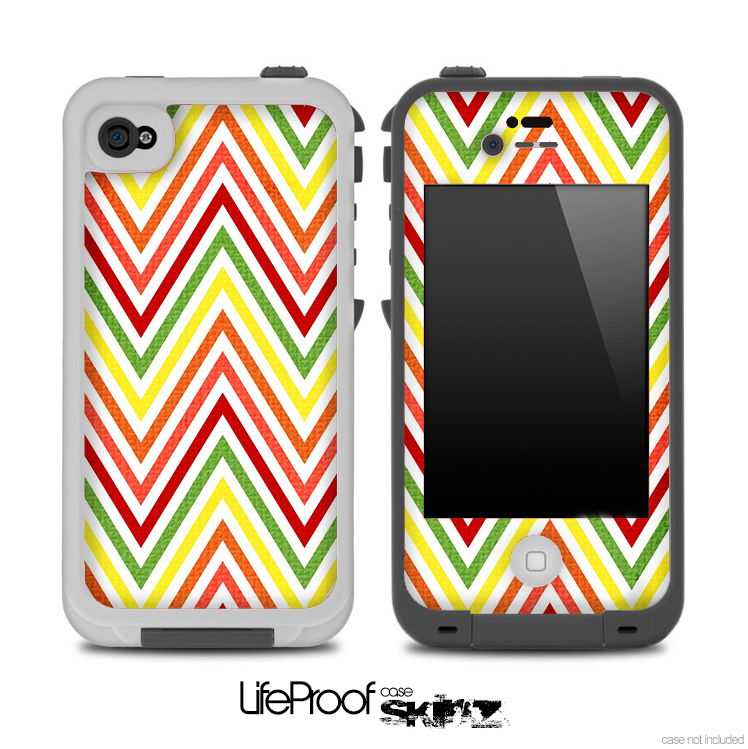 Bright Colors Chevron Pattern Skin for the iPhone 5 or 4/4s LifeProof Case