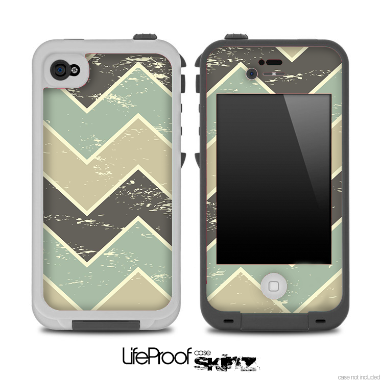 Vintage Tan V2 Chevron Pattern Skin for the iPhone 5 or 4/4s LifeProof Case