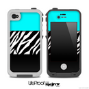 Three-Toned Turquoise Vector Zebra V3 Skin for the iPhone 5 or 4/4s LifeProof Case