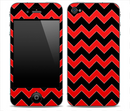 Black Chevron and Red Skin for the iPhone 3gs, 4/4s or 5
