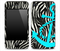 Real Zebra With Turquoise Anchor V3 Skin for the iPhone 3gs, 4/4s or 5