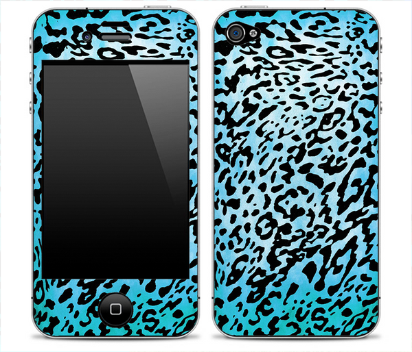 Hot Turquoise Vector Leopard Animal Print Skin for the iPhone 3gs, 4/4s, 5, 5s or 5c