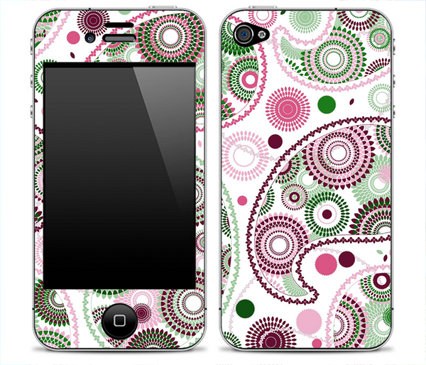 White and Pink Paisley Print Skin for the iPhone 3gs, 4/4s, 5, 5s or 5c