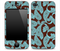 Brown and Turquoise Paisley Print Skin for the iPhone 3gs, 4/4s, 5, 5s or 5c