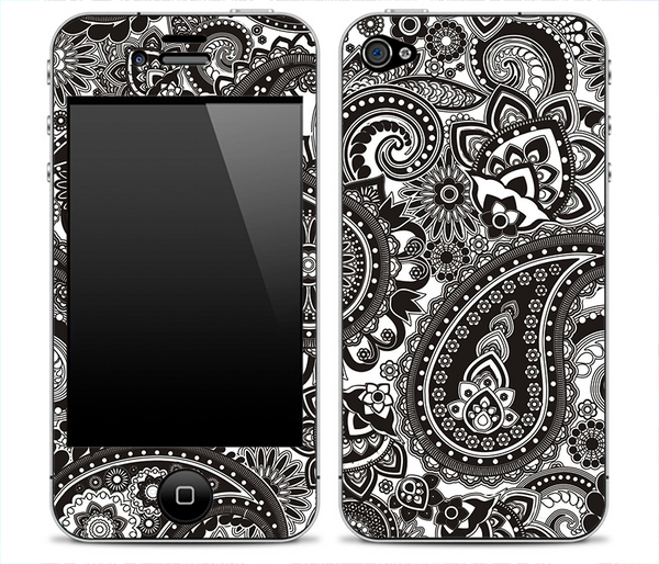Black and White Paisley Print Skin for the iPhone 3gs, 4/4s, 5, 5s or 5c