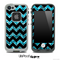 Black Chevron Turquoise Blue Glimmer Skin for the iPhone 5 or 4/4s LifeProof Case