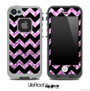Black Chevron Purple Glimmer Skin for the iPhone 5 or 4/4s LifeProof Case