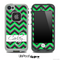 Name Script Black and Lime Green Chevron V4 Skin for the iPhone 5 or 4/4s LifeProof Case