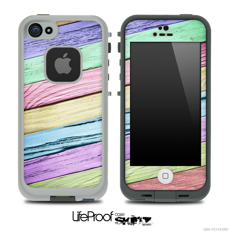 Slanted Color Wood V4 Skin for the iPhone 5 or 4/4s LifeProof Case